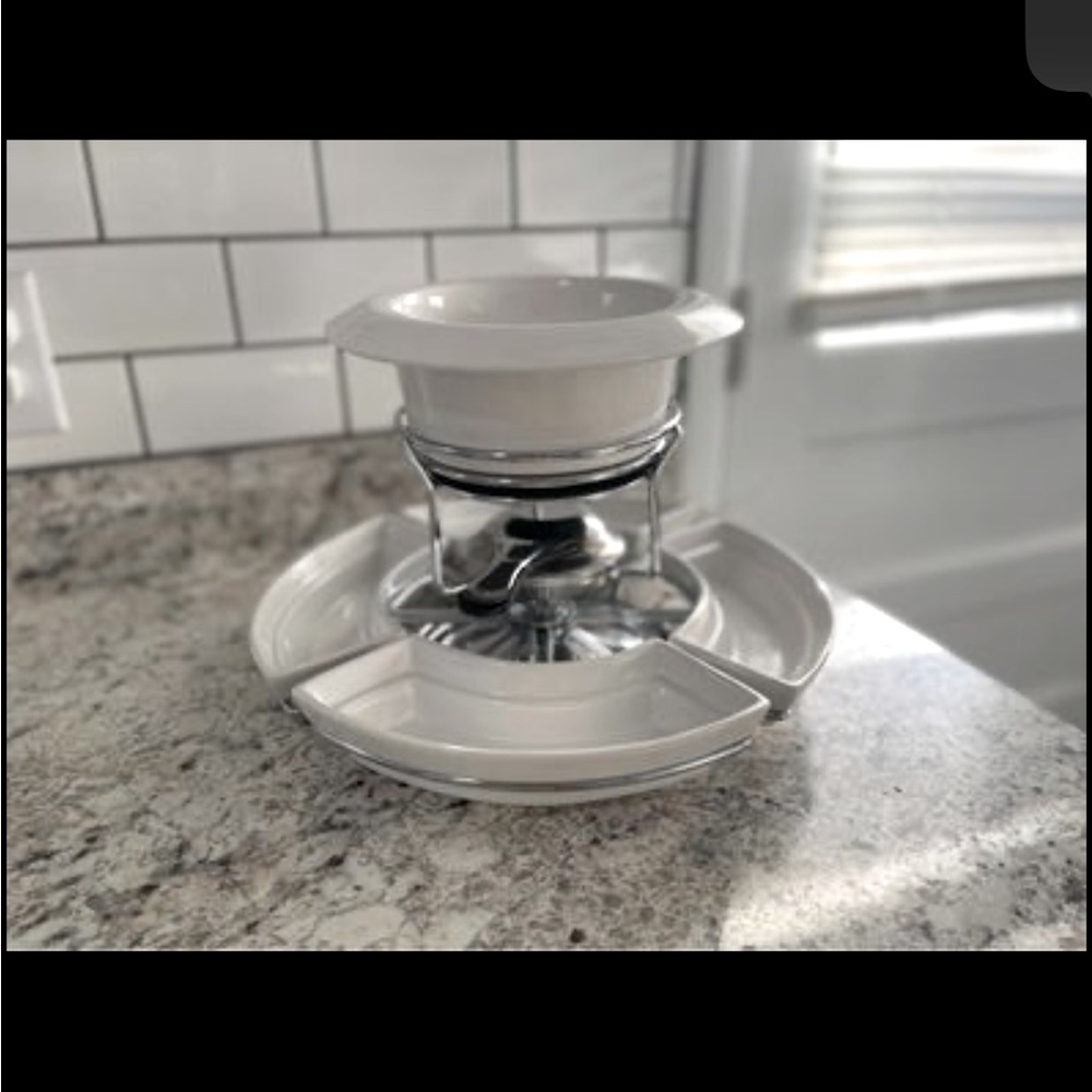 Trudeau Lazy Susan Fondue Set